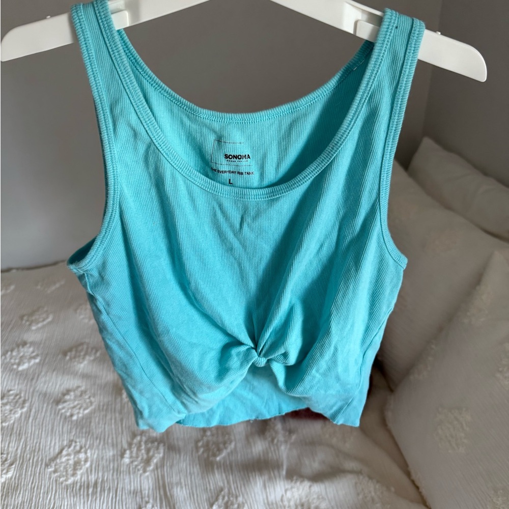 Sonoma Women's Blue Tank Top, women’s size L